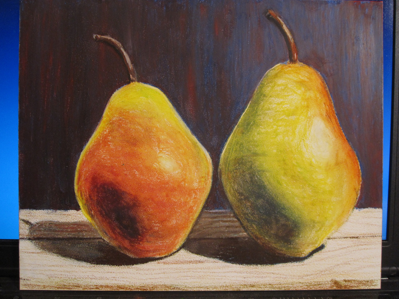 Pears in Oil Pastels - sketch 5